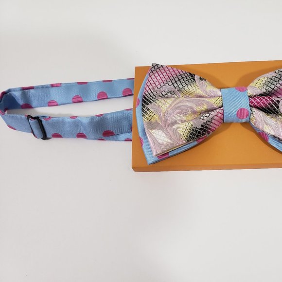 Robert Lewis Rose Bow Tie Hanky Socks Box 3 Set - Picture 3 of 8